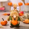 Party Decoration Fall Autumn récolte décor sans visage Gnome Gnome Pumpkin Sunflower Swedish Nisse Elf Nwarf Ornement Gift pour Thanksgiving Day