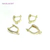 14K Gold Plated Lever-Back Earring with Open Ring Brass Metal Earrings Hook Clasps Findings DIY Jewelry Making Supplies