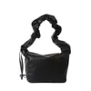 Evening Bags Drawstring Handle PU Leather Shoulder Bag Zipper Korean Style Small Wrist Tote Phone Handbag Ins Pillow Underarm