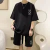 Koreanische Mode Männer kurze Sets Hip Hop Rock Casual Anzug Funny Bear T -Shirts Shorts 2 Stück Set Summer Tracksuit 2023 240326