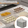 Multilayer Dumpling Storage Box Kylskåp Matförvaringsarrangörer Lids Kökbehållare Dumpling med containrar Stack N0C8