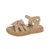 Sandaler Girls 2024 Sommar Nya barnskor Little Princess Headed Hollow Baby Trend H240411