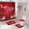 Душевые занавески рождественская занавеска для ванной комнаты 2024 Merry Decor для дома анти-скользкий коврик крышка туалетной ванны набор