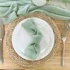 Reprave à gabarit de table verte Sage Green Runner Boho Gauze pour le mariage de mariée décor de baby shower décor de fête d'anniversaire