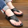 Sandalen Männer Outdoor Mode Leder Schuhe Sommer Herren atmungsaktive Hausschuhe schwarz schwarz