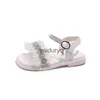 Sandals Girls Lace Edge Princess Chaussures Sandales Trend 2023 Été Nouveau produit Little Girl Square Mouth Open Toe Beach Casual H240411