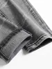 Jeans masculin mens extensible jeans denim jeans streetwear déchirant les trous de patchwork déchirés de la taille élastique pantalon décontracté slim.