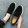 Casual Shoes Men Retro Loafers Spring Autumn Comfortable Sneakers Round Head Shallow Mouth Driving Reverse Suede Board