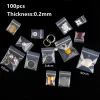 100pcsは小宝石用のミニジップロックバッグを厚くします小売小売アクセサリパッケージ用品