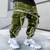 Pantalon masculin cargo réfléchissant réfléchi à la mode hip hop lâche porte de grosse combine de poche couleur 4 saisons pantalon