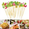 Forks 100Pcs Cocktail Party Hawaii Fork Flamingo Bear Cute Wedding Buffet Fruit Decor Cake Disposable Bamboo For Toothpicks