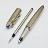 Pen de listra de metal clássica de alta qualidade Pen exclusiva de cinta torcida design azul canetas de esfera superior com número de séries