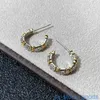 Boucle d'oreille de marque de luxe de luxe de haut niveau V Boucles d'oreilles à double couleurs en or