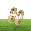 4 mm Titanium Steel Love Ring Högkvalitet Designer Rose Gold Couple Rings Fashion Jewelry Original Packaging Box1972261