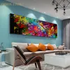 Large Abstract Poster Different Colors Flowers Wall Art Canvas Oil Painting Bird Modern For Living Home Room Decor Picture