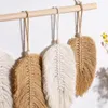 Macrame de feuille suspendue Boho Room Home Decor Woven Aesthetic Tapestry Living Wedding Christmas Decoration Gift 240411