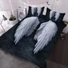 Angel Wings Däcke Cover Set Lucifer Angel Bedding Set Estetic Wing Feather Comporter Cover Set Full Size King Size for Girls