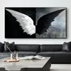 Nordic Black and White Angel Wings Plakat Plaks Wall Art Malowanie Nowoczesne obrazek Domu Domu Estetyczne wydruki do salonu