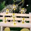 Lumières de décoration d'abeilles mignonnes de miel lumières de cordes batterie de jardin alimentaire des lumières de fée du jardin d'abeilles pour la décoration de Noël de dortoir de chambre à coucher