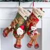 Opbergtassen Kerstkousen Santa Claus Elk Bear Sneeuwman PLUSH THUIS Candy Gift open haard boomhangende ornamenten