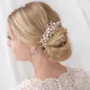 Hårklipp trendig för kvinnor pärlor hårnålar kamhuvudstycken modetillbehör smycken elegant bröllop
