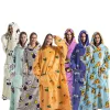 super long Hoodies Sweatshirt Oversized Warm Fleece Pajamas Giant Blanket With Sleeves Pullover Men/Women Loungewear Party Home