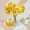 24 Heads Silk Artificial Flower Daisies White Fake Flowers Flowers Car Table Party Gifts Bouquet Christmas DIY Luxury Home Decor