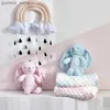 Blankets Swaddling Baby Blankets with Cute Rabbit Plush Toy 75x120cm Newborn Gifts Swaddle Wrap Soft Warm Minky Blanket Y240411