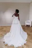 Charming One Shoulder Beach Wedding Dresses High Slit Stain A-Line Bridal Party Gowns Vestidos De Novia