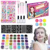 41 Colori Diamond glitter tatuaggio temporaneo set glitter in polvere per trucco in polvere cuscinetto da tatuaggio da tatuaggio per bambini kit per bambini