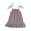 Sukienki dziewczynki Summer niemowlęta sukienka bawełniana lniana sarafan dla dzieci muślin sukienka maluch dziewczyn sukienka mody dziewczyny ubranie