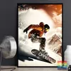 Snowboard Skiing Sport Poster Canvas Prints Morden Skiing Wall Art Picture Snowboarding Sport Wall Decor Skiing Club Wall Decor