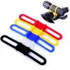 5pc Ciclismo de ciclismo Biciclo Biciclo Handelbar Silicone Band Band Phone Fixando Tirada elástica corda Bicicleta Bandagens de lanterna de tocha