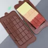 50pcs 24 Grid Silicone Square Chocolate Mold Dssert Bar Block Ice Cake Candy Sugar Bake Mould