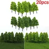 Decoratieve platen 20 stks groen model bomen plastic miniatuur landschap landschap trein spoorwegen schaal bouwaccessoires