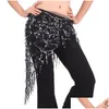 Scene Wear Women Show Costumes paljetter Dansare kjol Hip Scarf Belly Dance Belt Midje kedja Drop Delivery Apparel Otkjg