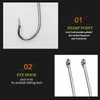 50PCS/bag Sharp Fishing hooks Silver with barbs with a crooked mouth Seahorse pomfret sea bass fishing fishing hooks saltwater