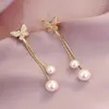 Dangle Earrings Delysia King Women's Trendy Butterfly Pearl Tassel Brideエレガントな気質イブニングパーティーイヤーダングラー