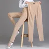 Suoversiz Elegant High Taille Solid Anklelength Pants Office Ladies Skinny Chic Trousers Vrouw Casual Fashion Women 240411