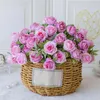 Decorative Flowers All-weather Artificial Flower Elegant Rose Branch For Wedding Party Decor Realistic Reusable Bridal Bouquet