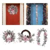 Decorative Flowers Artificial Christmas Wreath Farmhouse Door Ornaments Front Holiday Garland For Festival Home Garden