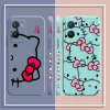 Mignon Hello K-Kitty Line Cat Téléphone Cat pour Vivo Y16 Y20 Y21 Y22 Y27 Y31 Y33S Y55 Y35 Y53S Y66 Y76 Y77 Y93 Case Funda Shell