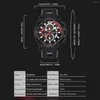 Montre-bracelets Sanda 5502 Fashion Trend Quartz Quartz Wristwatch Imperproof Date Stophatch Hollowing Round Diad Fluorescence Design Men Watch