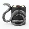 Mugs Cobra Mug Cup With Snake Handle 304 Stainless Steel Resin Drink Water Beer El Bar Home Domineering Creative