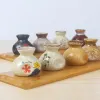 2Pcs Hand-painted Japanese Style Ceramic Toothpick Holder Mini Desktop Flower Pot Art Underglaze Colored Toothpick Container Box