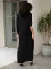 基本的なカジュアルドレス刺繍された黒人女性ルーズカフタンローブサマードレス女性2024居心地の良いボヘミアンホリデービーチウェアハウスドレス衣装Q1657 L49
