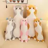 Animais de pelúcia de pelúcia, abalável, travesseiro de gato longo de gato recheado Ultra Soft Cats Doll Plush Toy Kawaii Animal Plushie Girls Valentines Christmas Gift L411