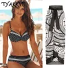 Tyakkve Swimsuit Femmes 2024 Bikini 2 pièces Leopard Print Swimwwear Push Up Bathing Fssuit Plus Taille Bikinis Sets Beach Wear S-xxxl240408