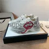 Designer Shoes Luxury Rhyton Sneakers Ivory White wave Mouth Sneaker Beige Vintage Chaussures Fashion Shoes Beige Casual Shoe Sneaker Top Quality