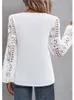 Camicie da donna camicie moda camicetta in pizzo bianco da donna 2023 cagliette casual nuove camicie e camicette eleganti top a maniche lunghe sciolte